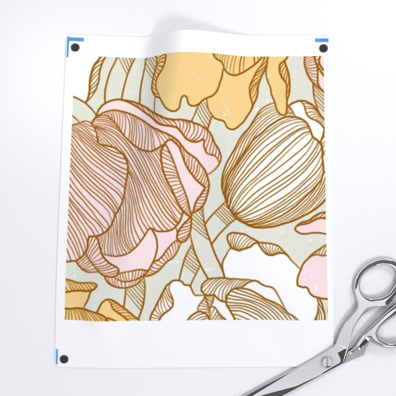 Tulip Floral Modern Botanical Garden Bloom Meadow Wildflower Pink Yellow Mint Spring Pastel Custom Printed Fabric by Spoonflower Various Fabrics by the Yard or Fat Quarter